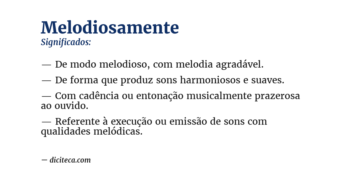 Significado de melodiosamente