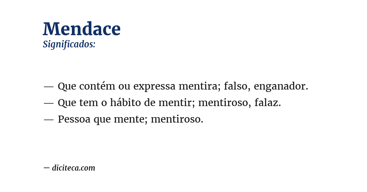 Significado de mendace