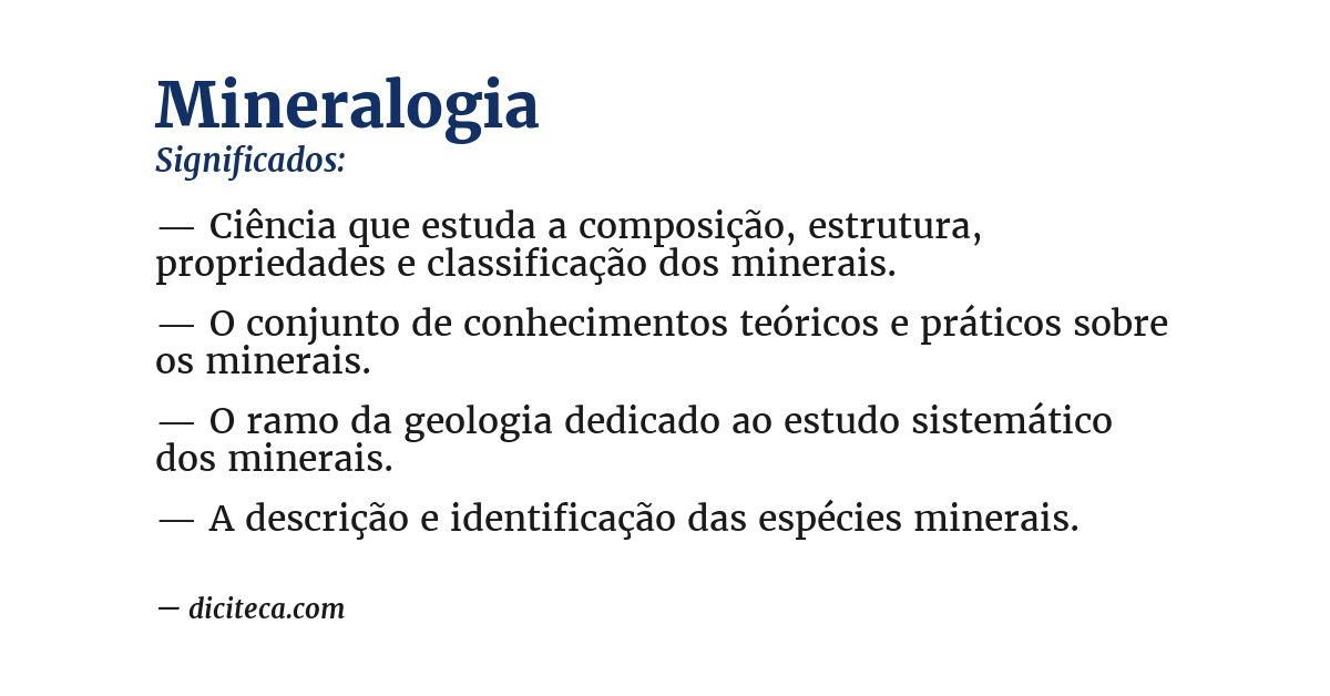 Significado de mineralogia