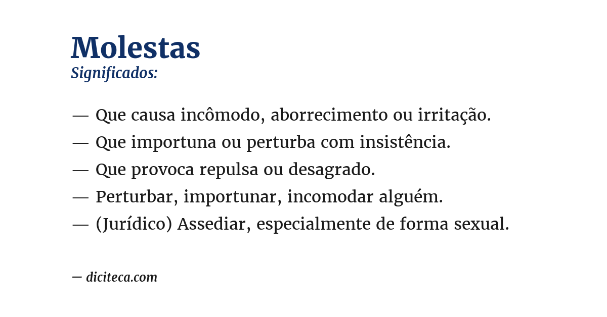 Significado de molestas