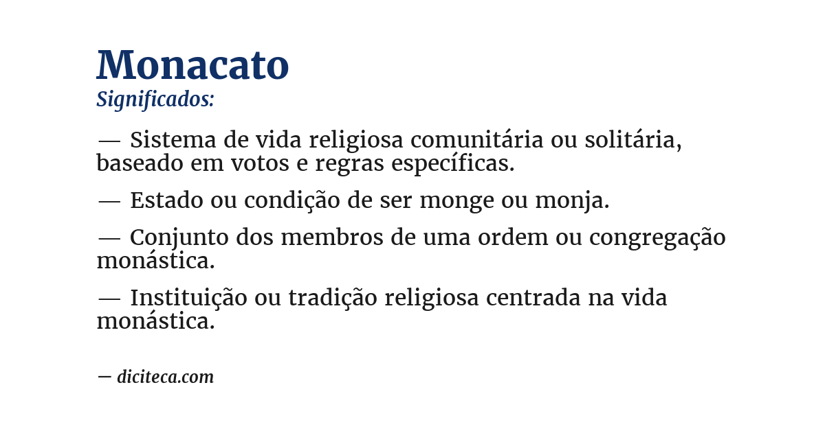 Significado de monacato