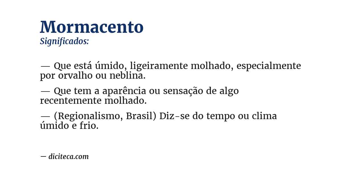 Significado de mormacento