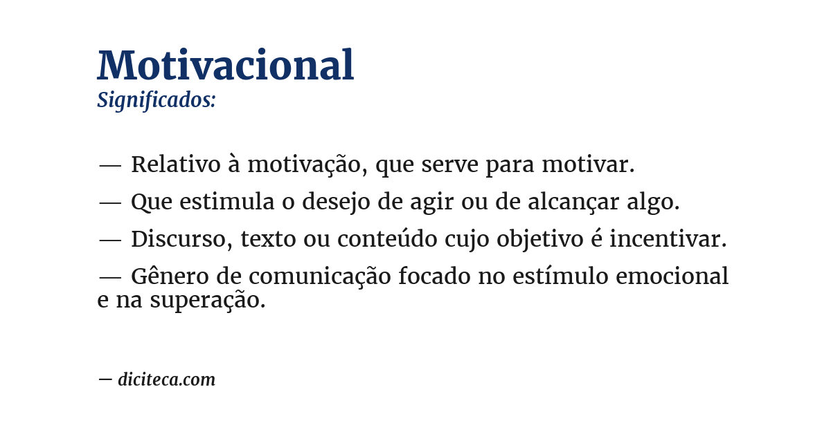 Significado de motivacional