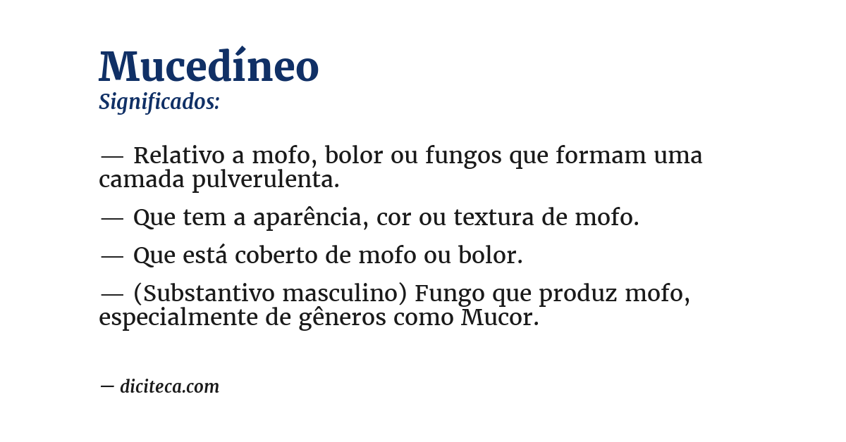 Significado de mucedíneo