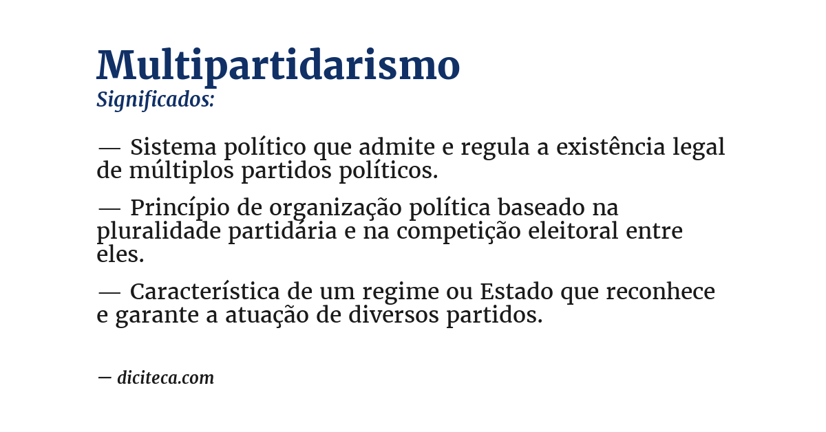 Significado de multipartidarismo