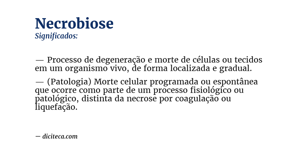 Significado de necrobiose