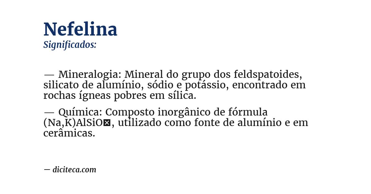 Significado de nefelina