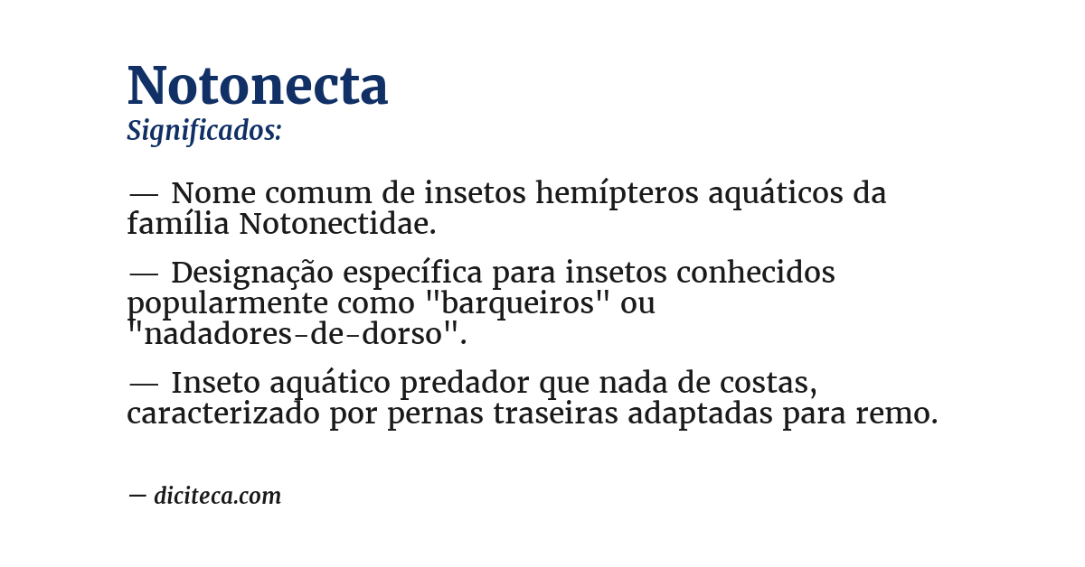 Significado de notonecta