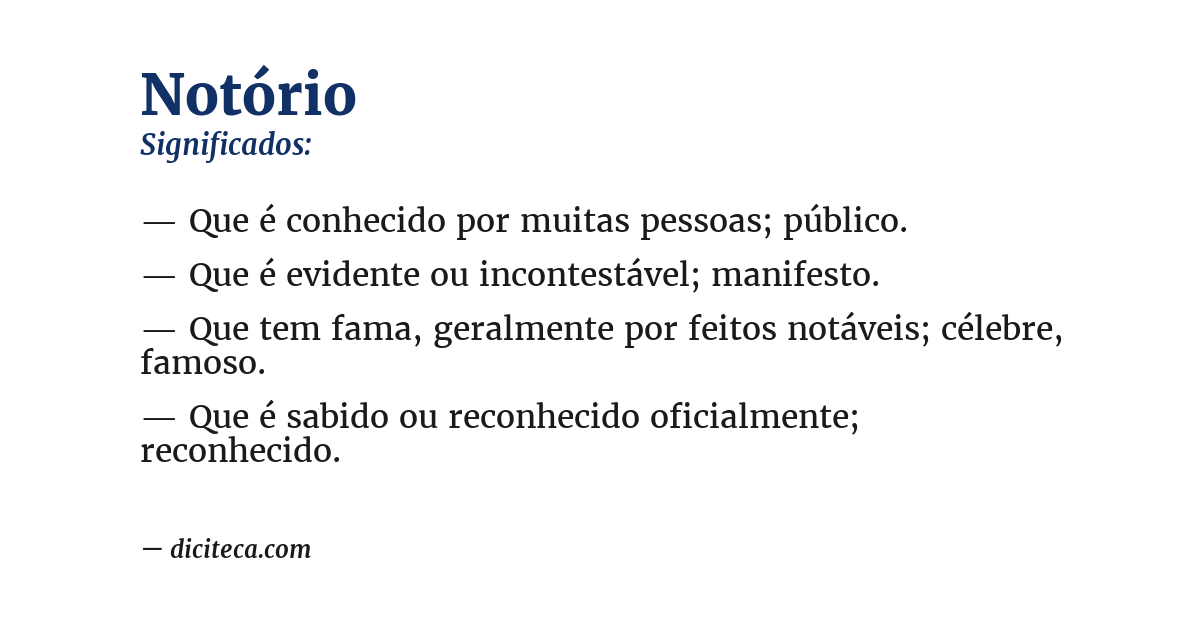 Significado de notório