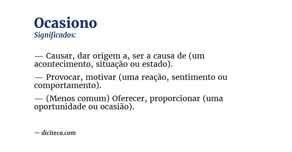 Significado de ocasiono