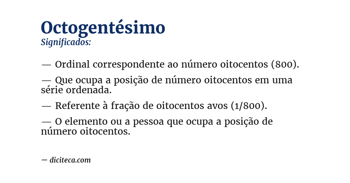Significado de octogentésimo