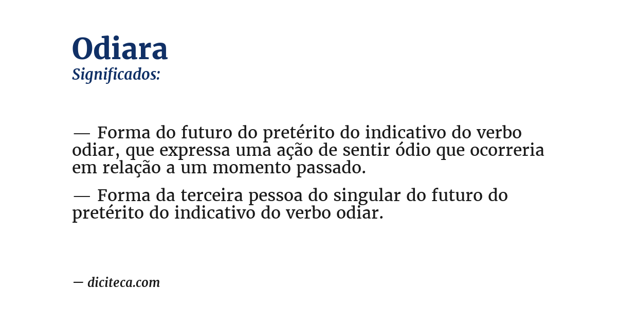 Significado de odiara