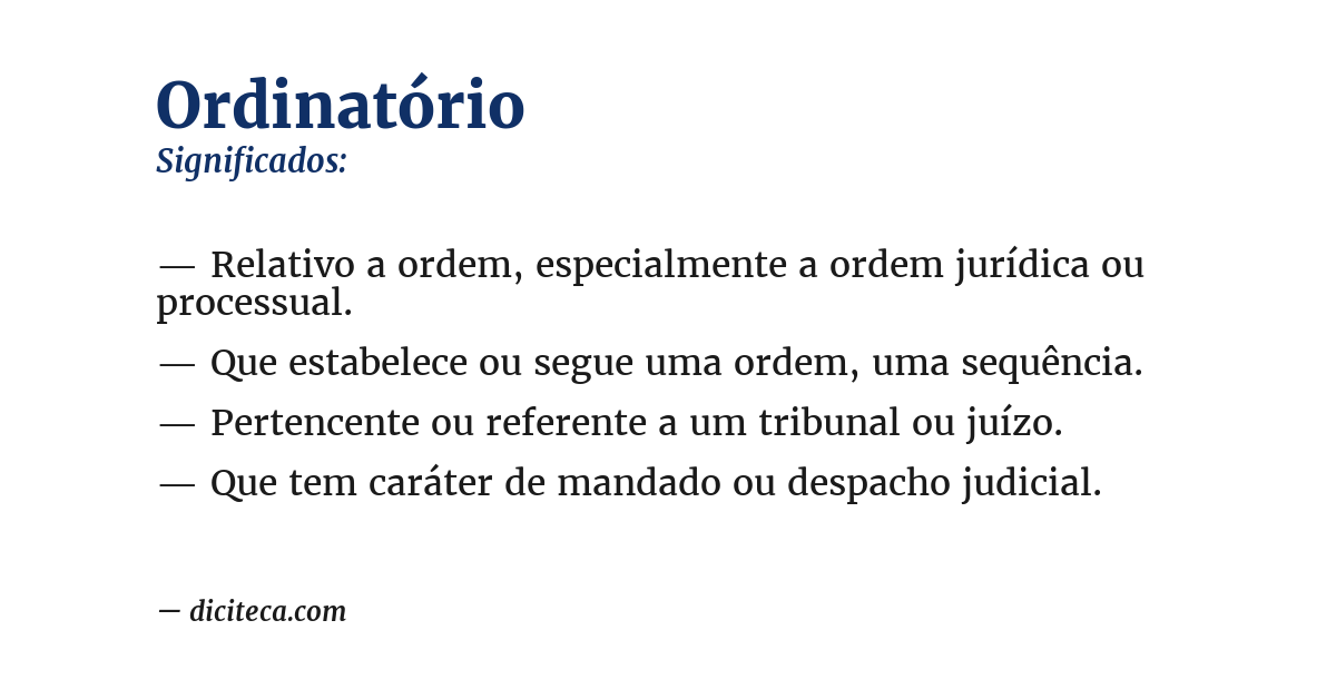 Significado de ordinatório