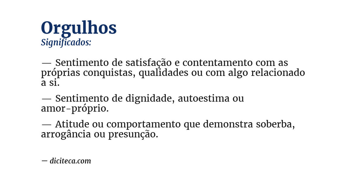 Significado de orgulhos