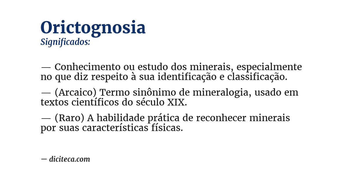 Significado de orictognosia