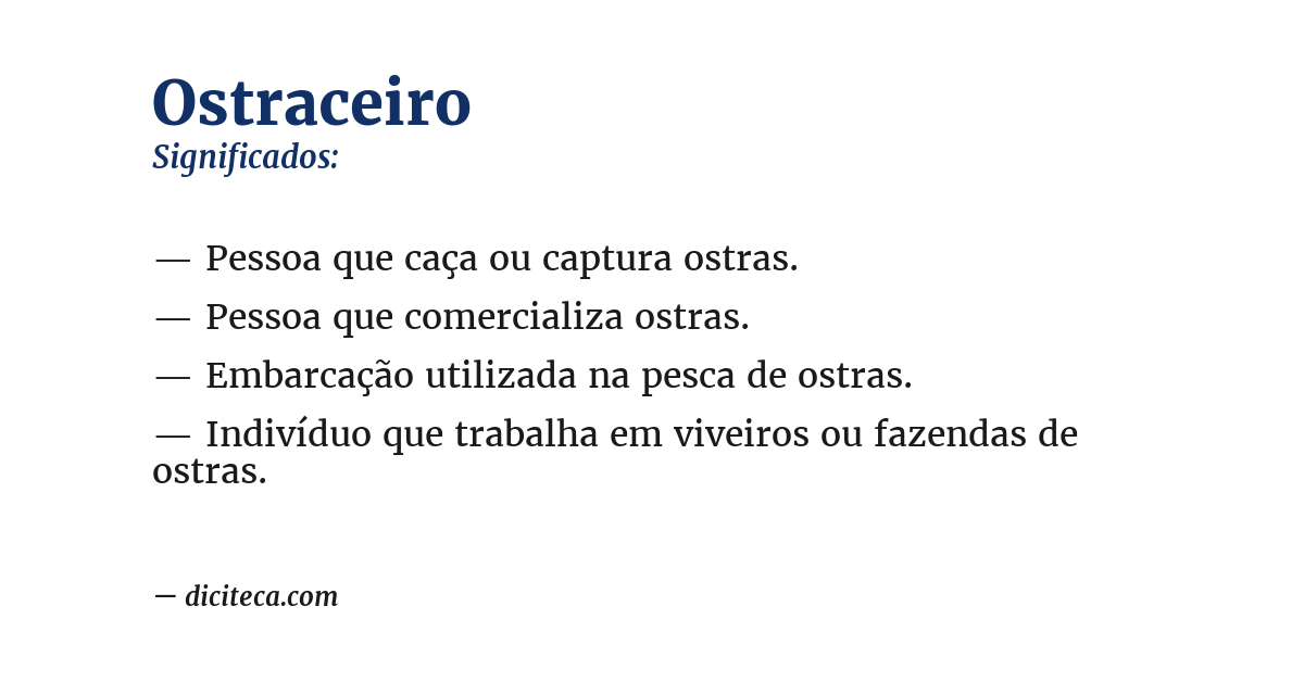 Significado de ostraceiro