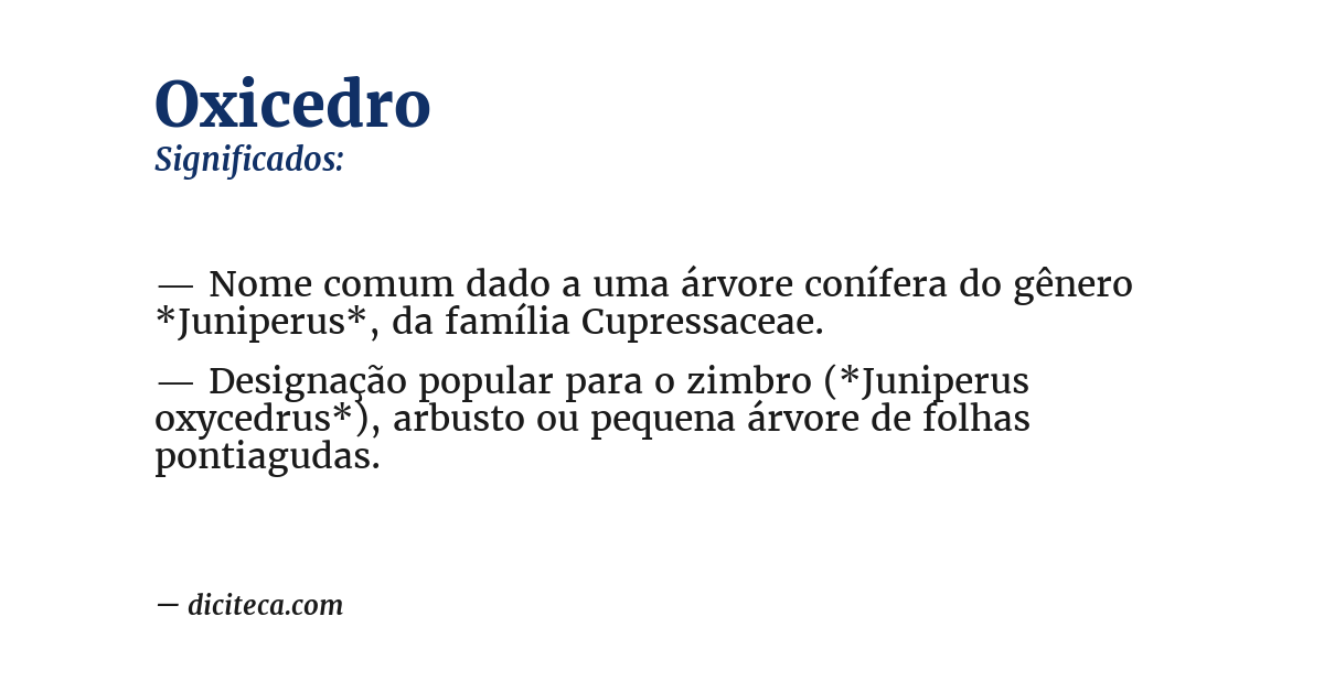 Significado de oxicedro