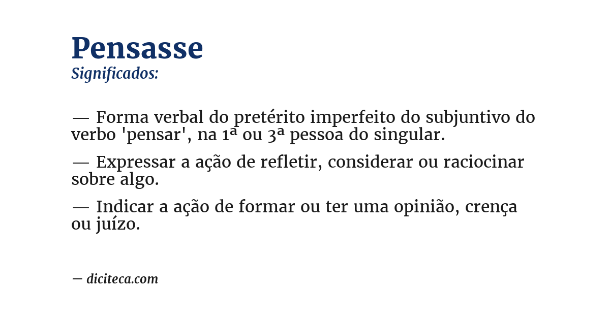 Significado de pensasse
