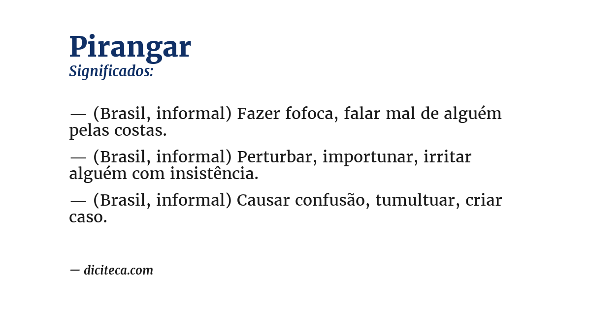 Significado de pirangar