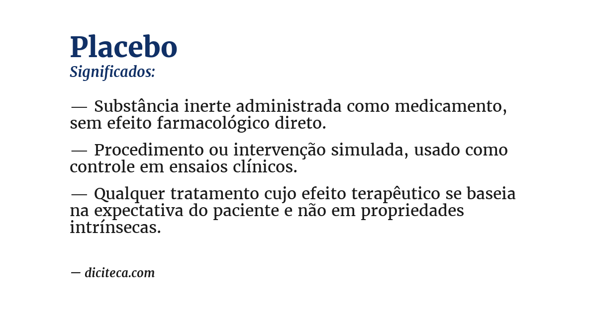 Significado de placebo