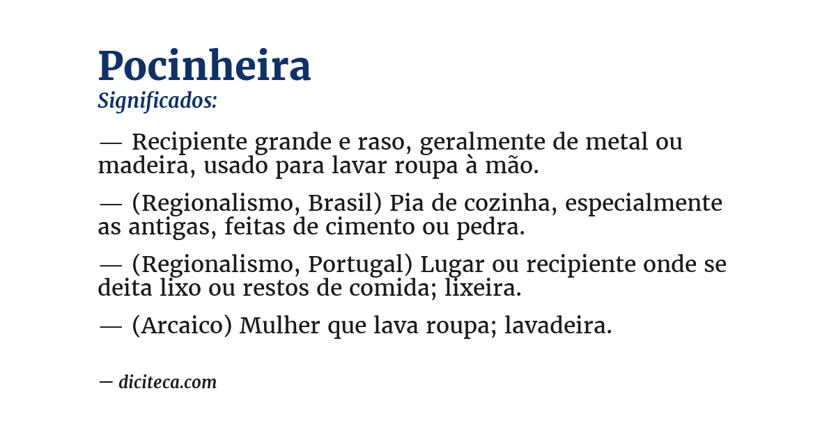 Significado de pocinheira