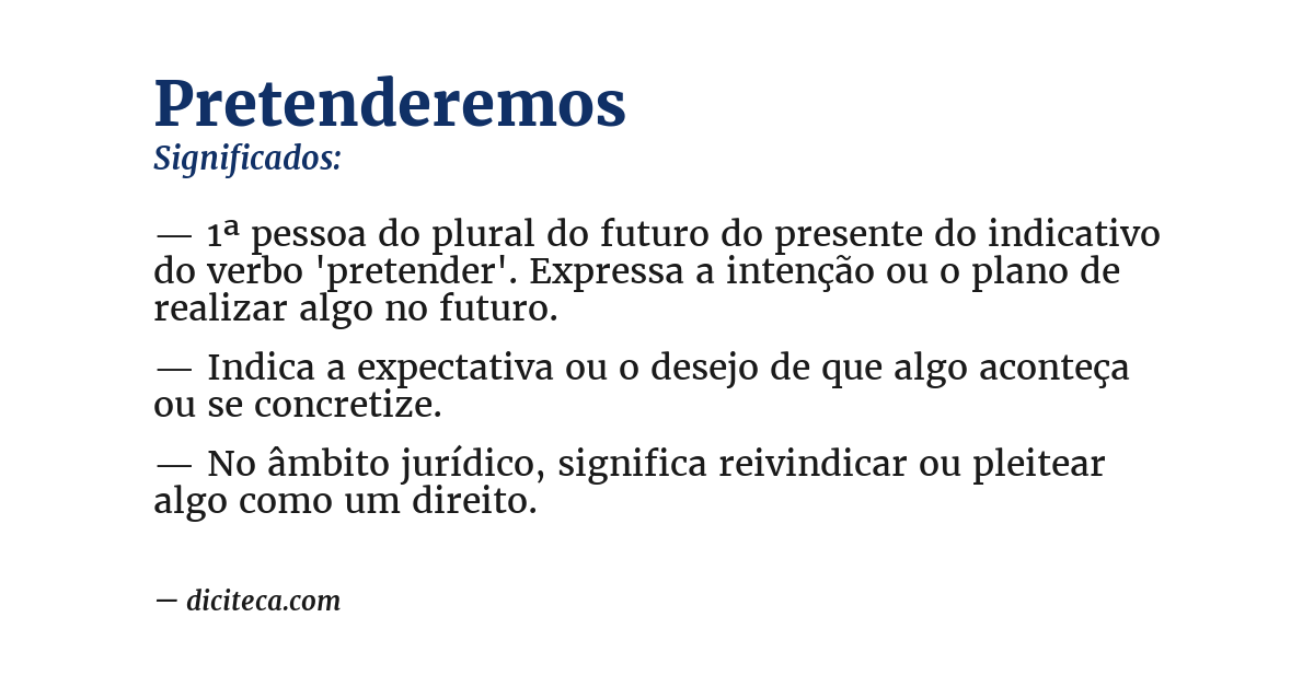 Significado de pretenderemos