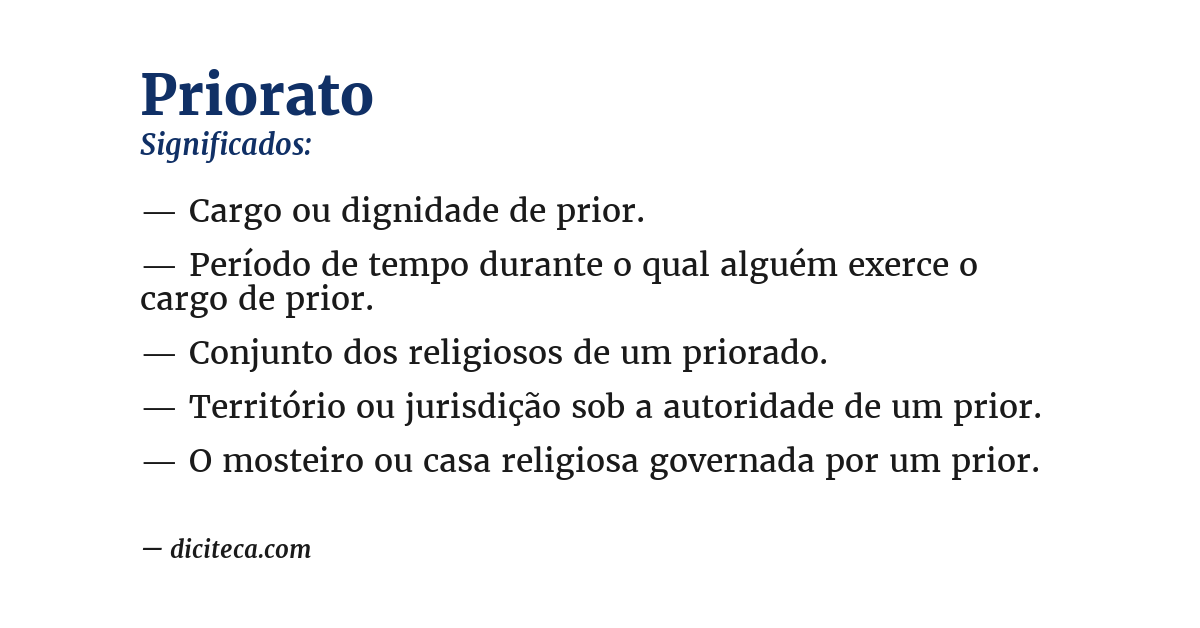 Significado de priorato