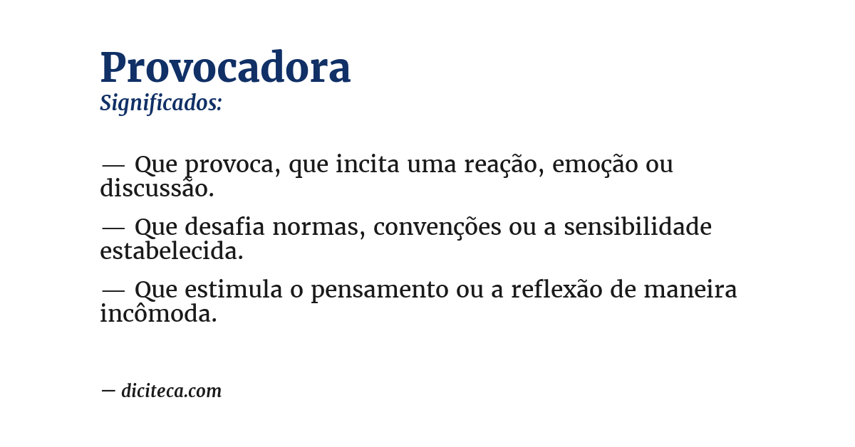 Significado de provocadora