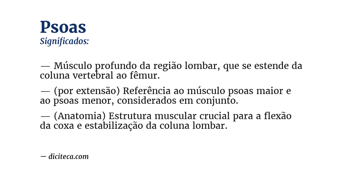 Significado de psoas