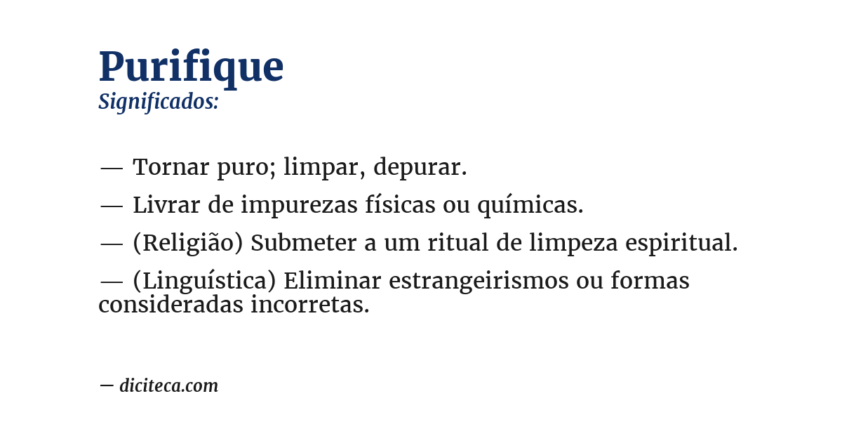 Significado de purifique