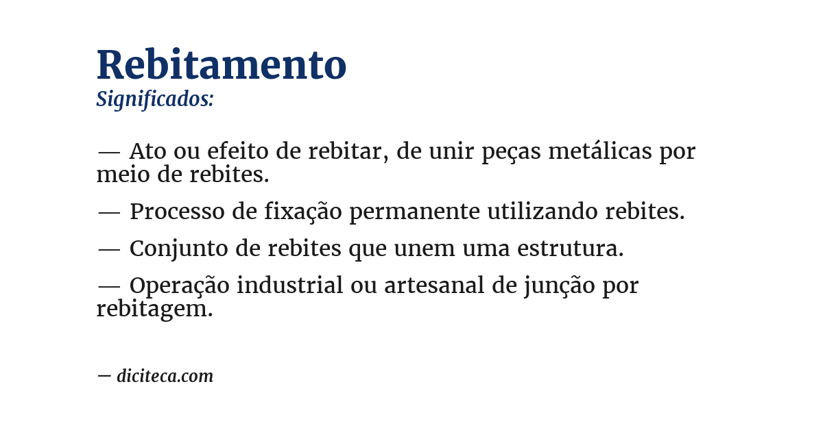 Significado de rebitamento