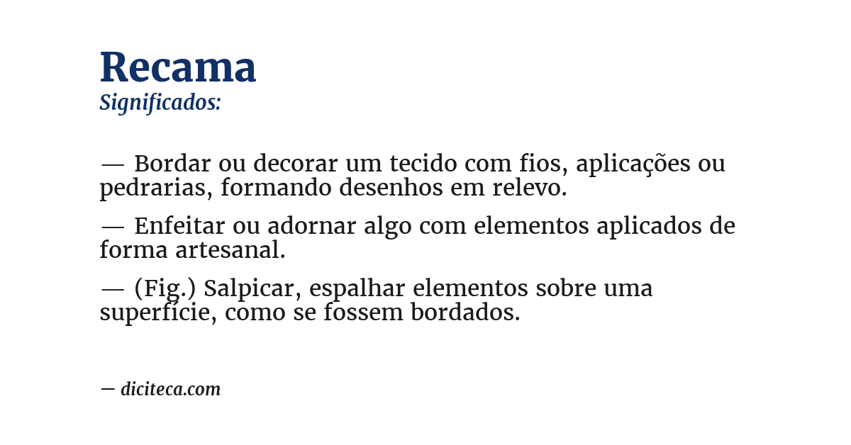 Significado de recama