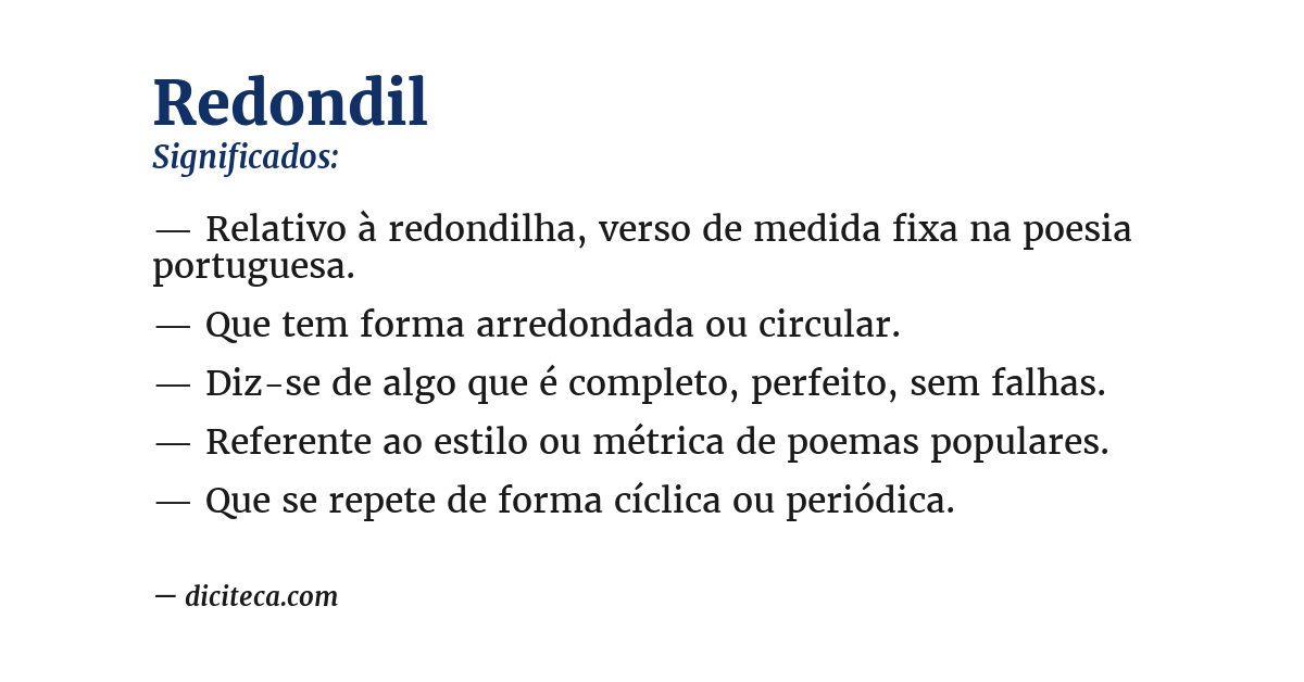 Significado de redondil