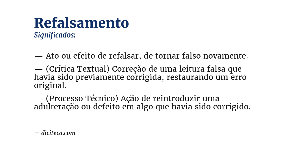 Significado de refalsamento