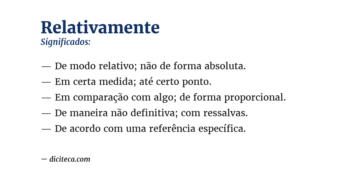 Significado de relativamente