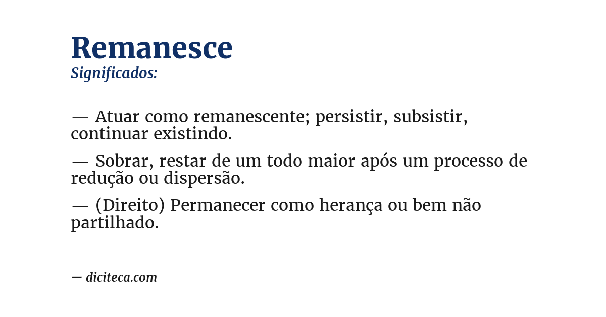 Significado de remanesce