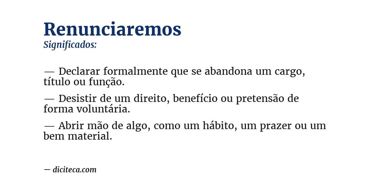 Significado de renunciaremos