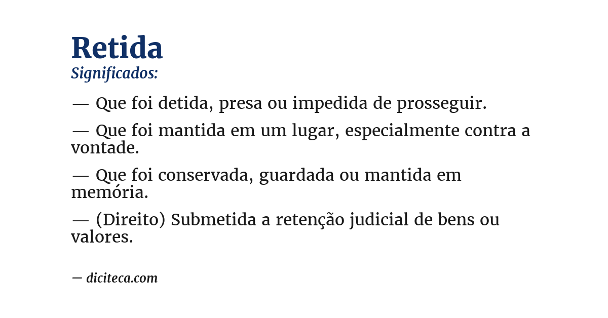 Significado de retida