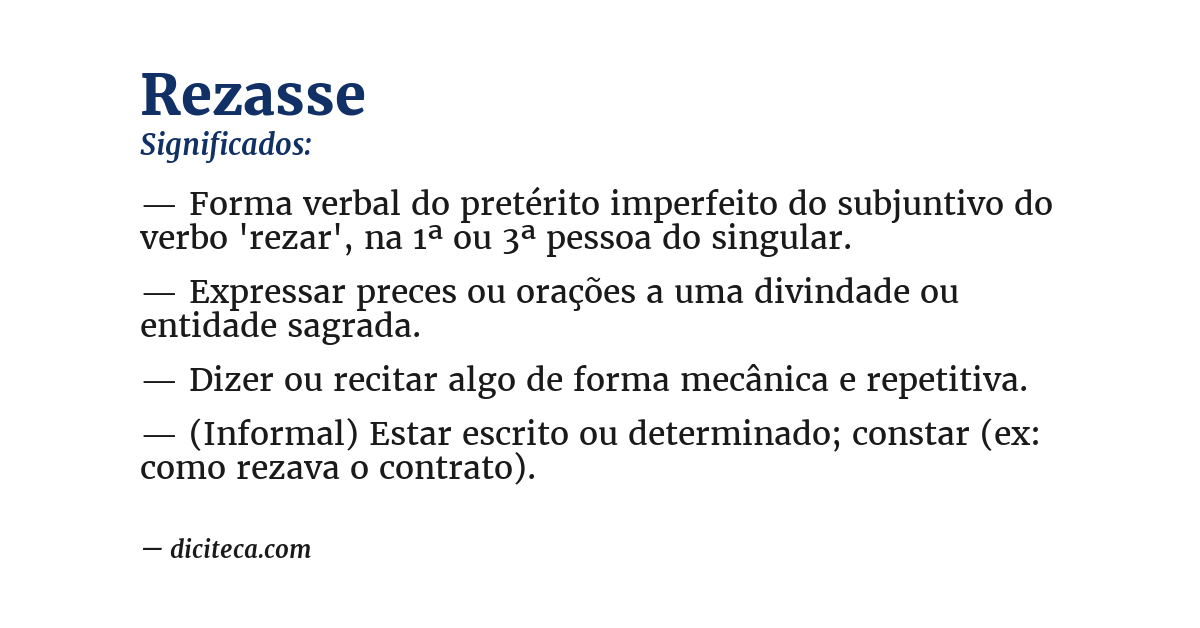 Significado de rezasse