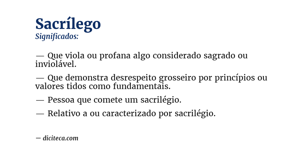 Significado de sacrílego