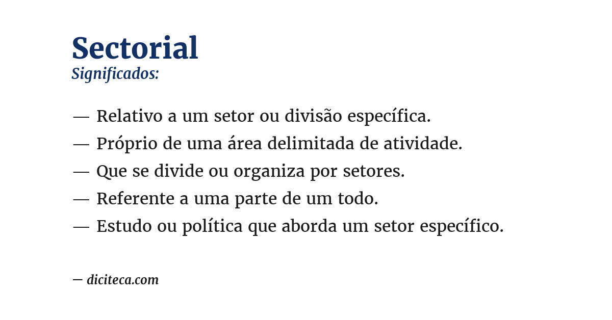 Significado de sectorial