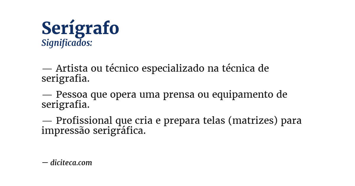 Significado de serígrafo