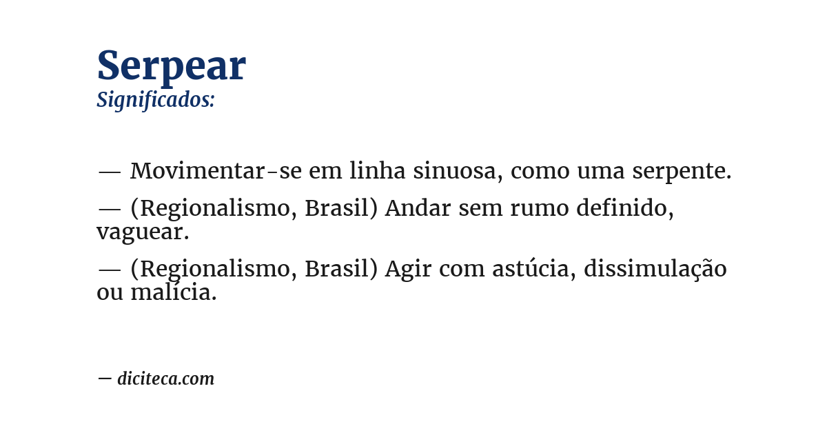 Significado de serpear