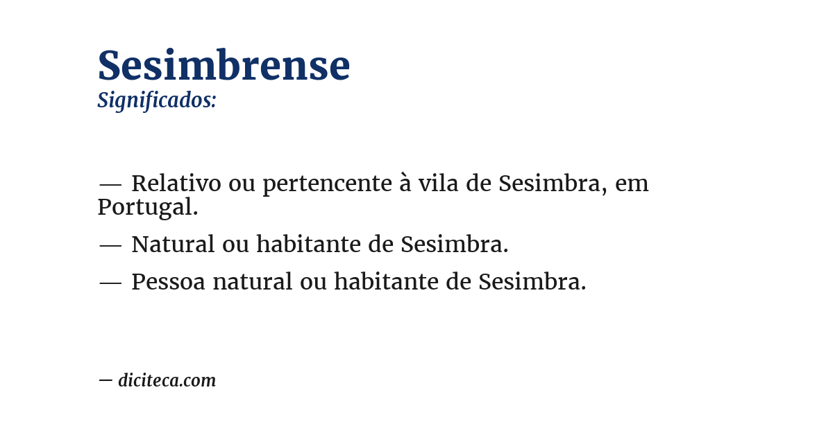 Significado de sesimbrense