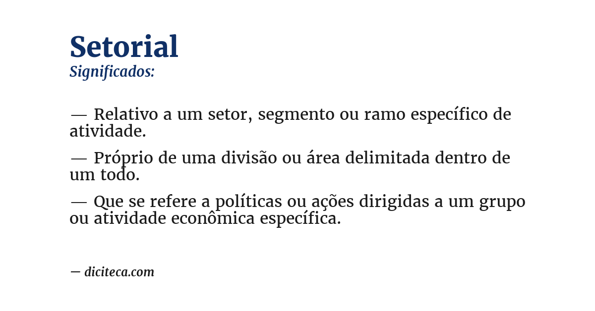 Significado de setorial