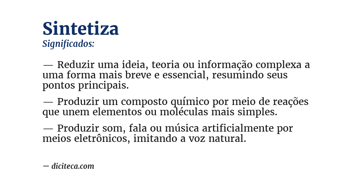 Significado de sintetiza