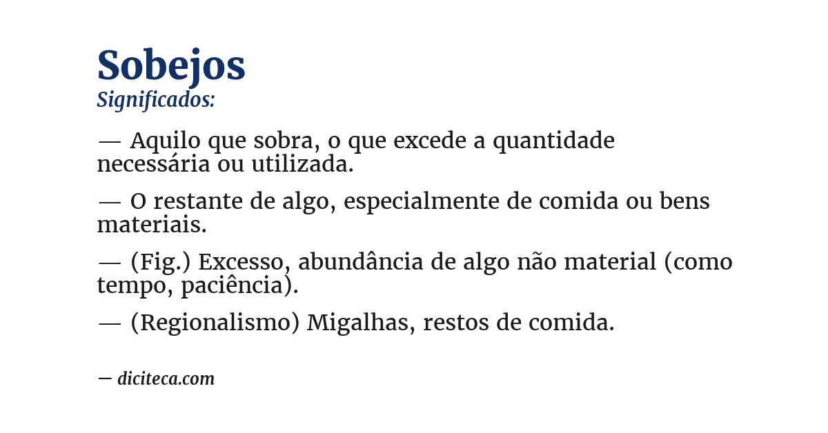 Significado de sobejos