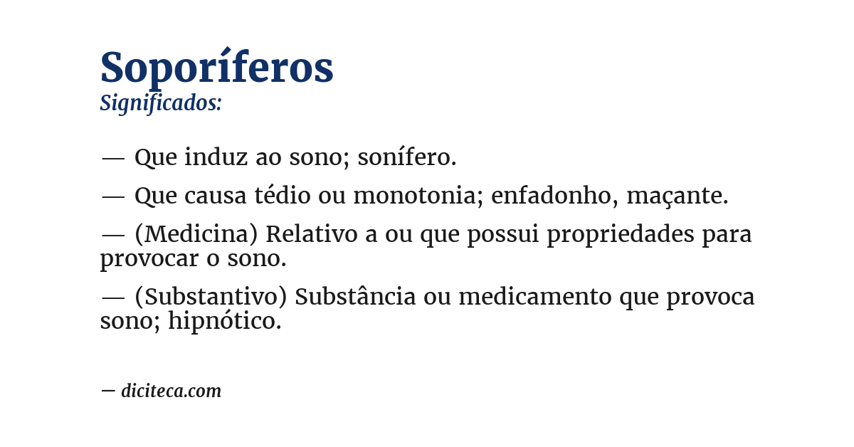 Significado de soporíferos