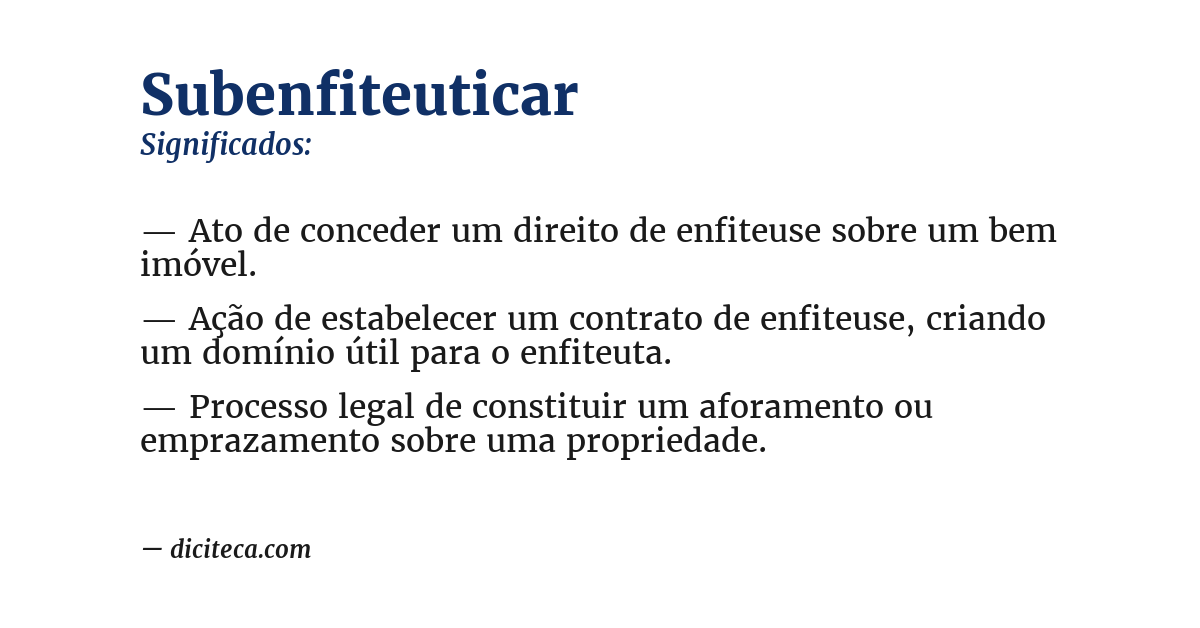 Significado de subenfiteuticar