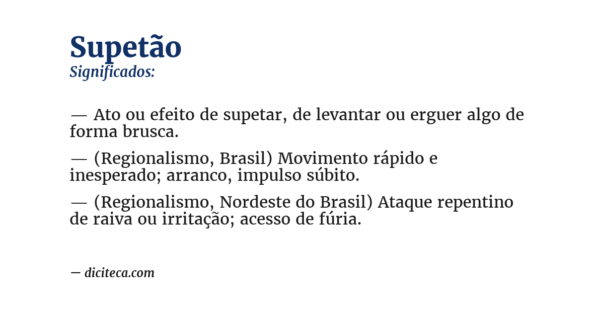 Significado de supetão